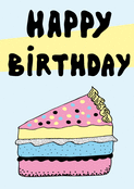 Dessin de g&acirc;teau d'anniversaire festif et color&eacute;